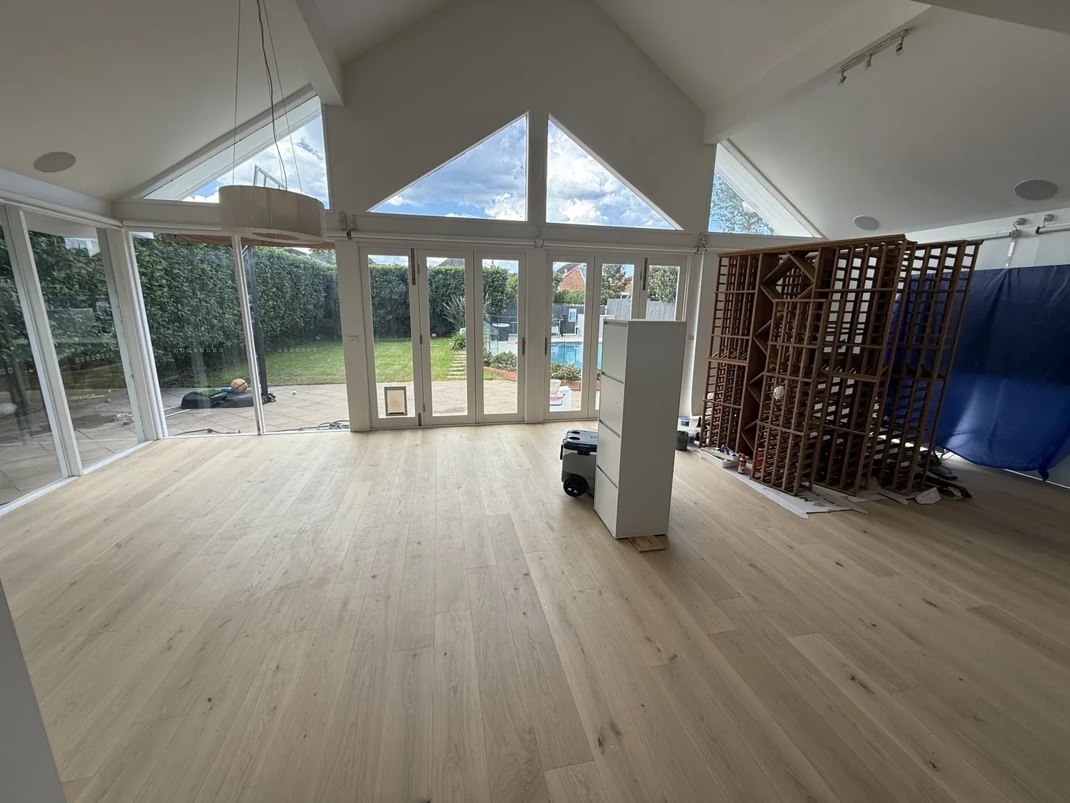 Engineered oak floor sunroom