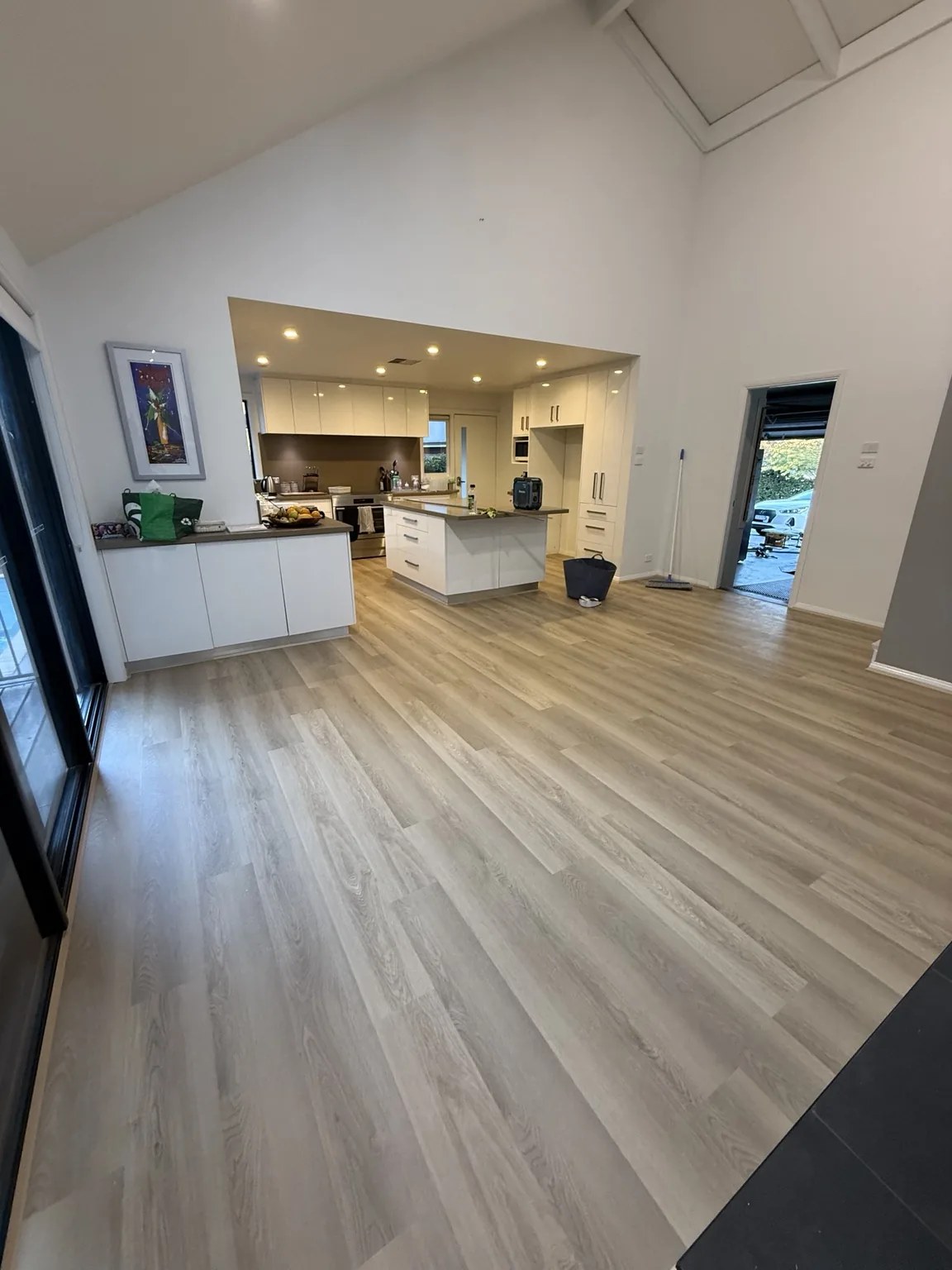 Hybrid flooring open plan kitchen